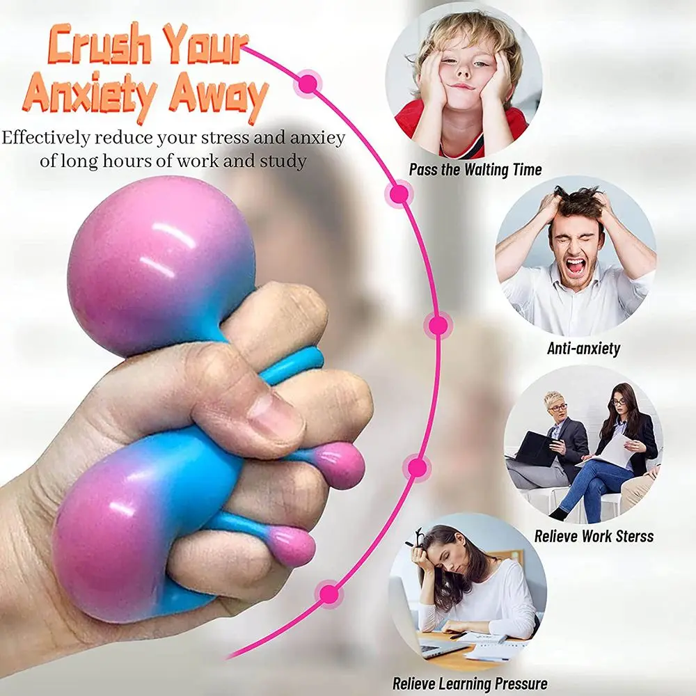 【Customizable】 Sensory Kids Adults Water Bead Decompression Squeeze Fidget Toy Stress Relief Balls.