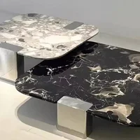 Petite table basse unique, multifonctionnelle, grise, minimaliste, noire, gain de place, meuble de salon pour la maison 4