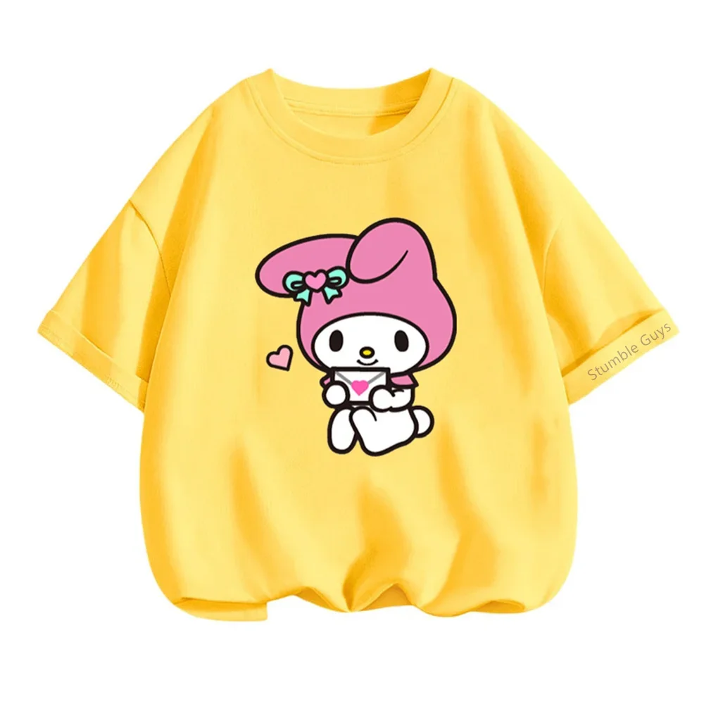 2024 New Anime Cartoon Summer My Melody 3-14y Kids Clothing Kids Girls Fashion T Shirt Casual Teen Tops 6