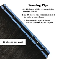 Bande adhésive 100% vrais cheveux humains Remy cheveux humains brésiliens Extensions droites peau trame colle adhésive sur Salon qualité pour femme 4