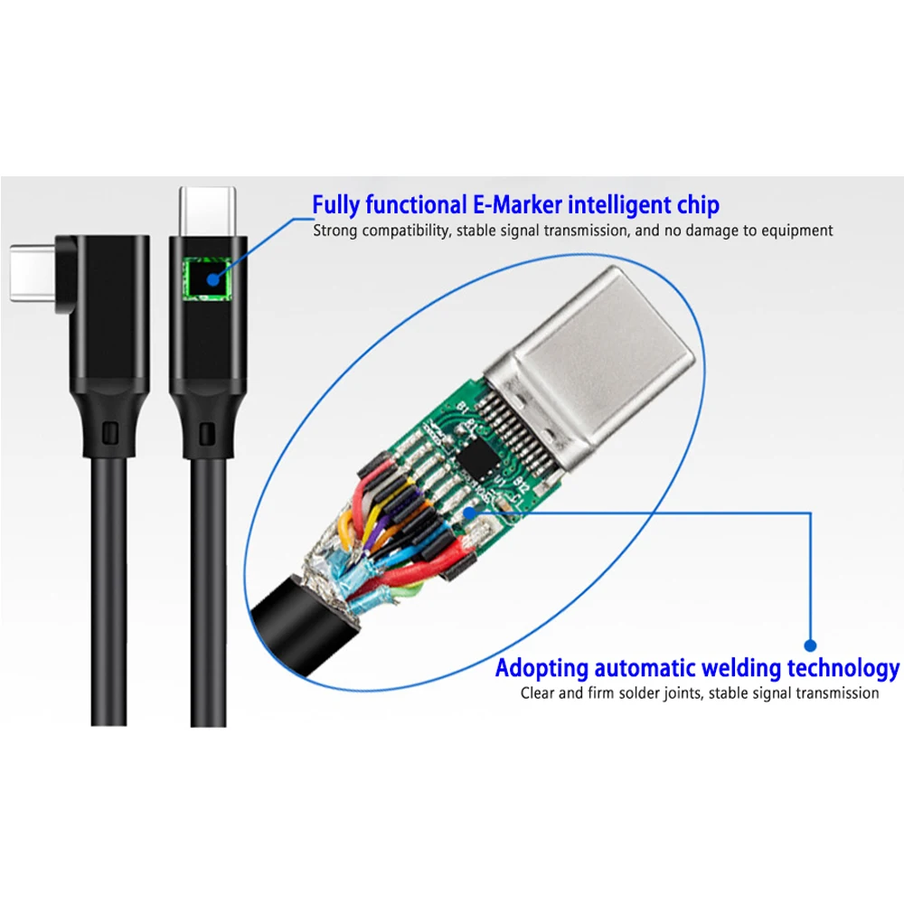 UGOURD USB3.2 Gen2*2 20Gbps Elbow Type C To Type C Data Transfer Cable PD100W Super Charging Cable For Phone Laptop VR Glasses BEST SELLERS