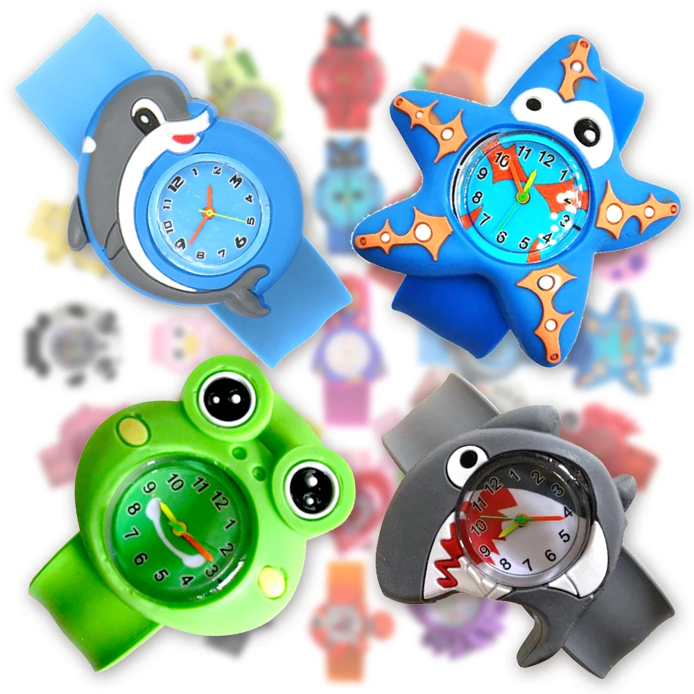 30 Cartoon Styles Children Kids Quartz Wrist Watches Colorful Bend Slap Strap Kids Watch Girl Boy Christmas Party Gift Clock 6