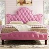 Queen Size LED Bed Frame, Queen with 58" Tall Tufted Headboard, Sturdy and Noiseless, Cream Bed Frame, Queen Bed Frame 1