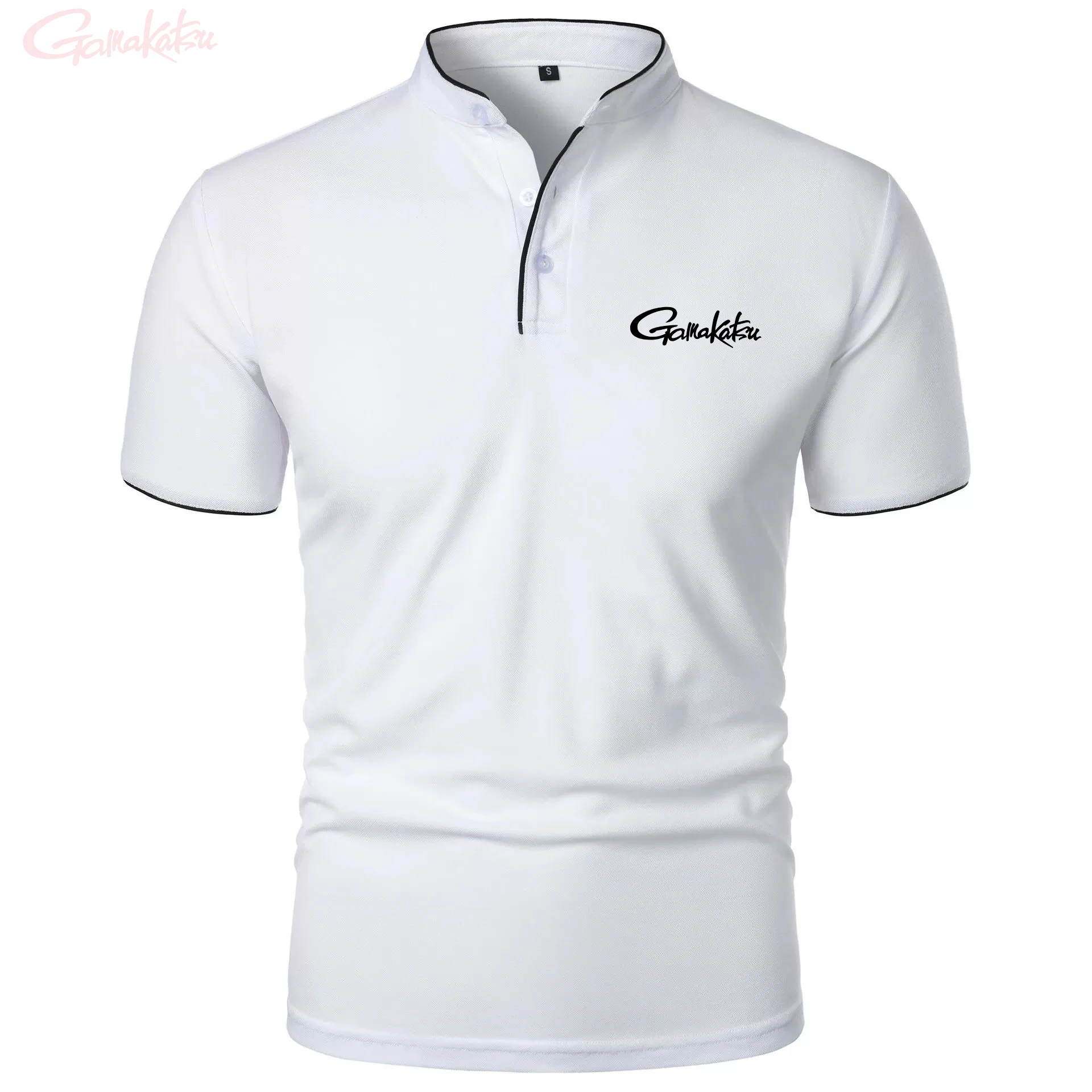 Gamakatsu Fishing New Men's Short Sleeve T Shirts Summer Solid Color Polo Shirt Loose Shirts Breathable Lightweight Tops