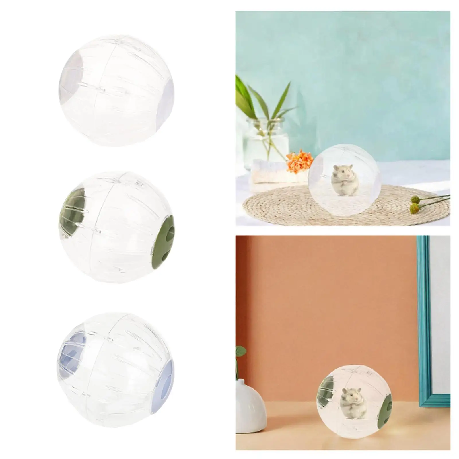 Hamster Ball Sports Ball Breathable 7.28'' Silent, Transparent,Running Wheel Cage Accessories for Small Pets Dwarf