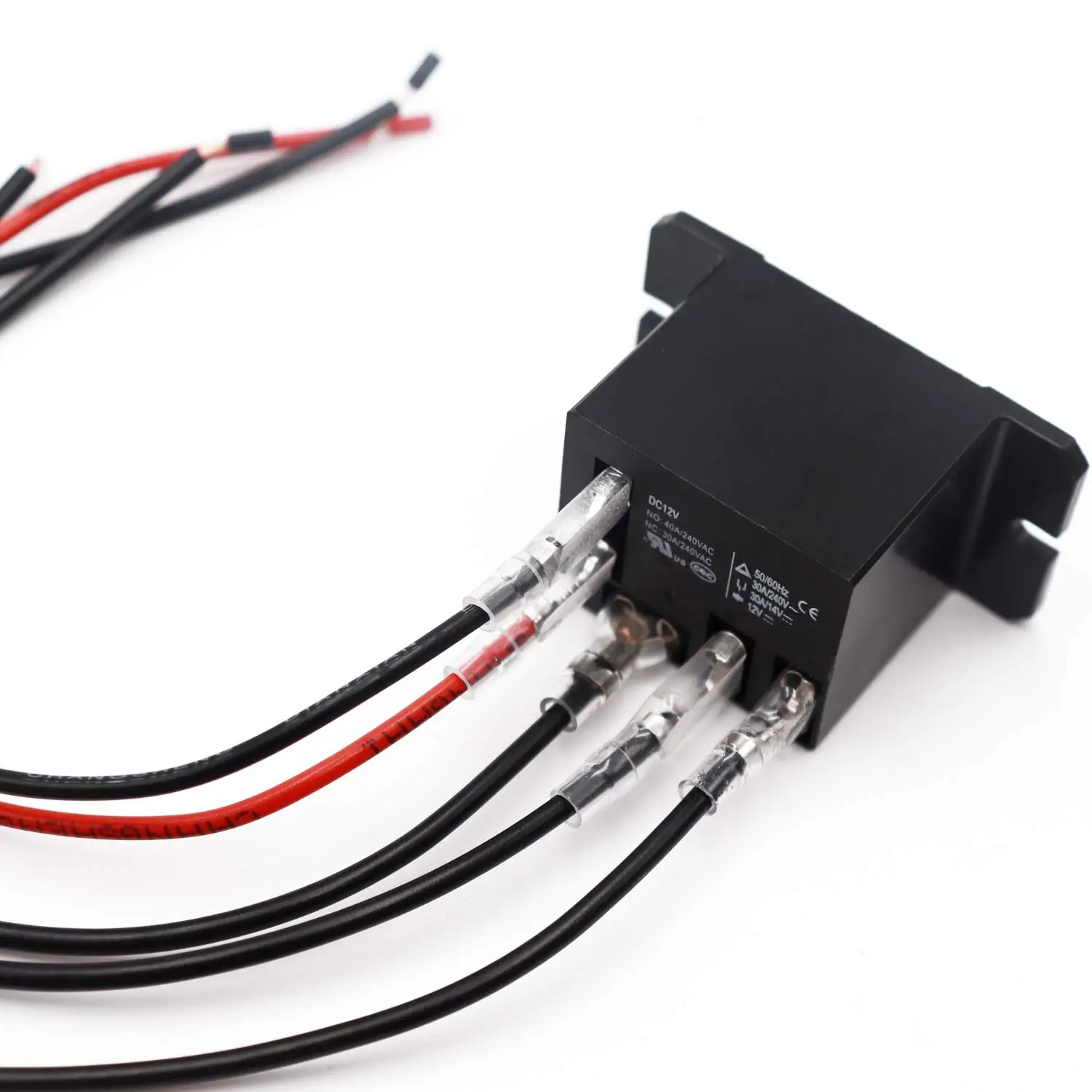 SCLS 2PCS 전원 릴레이 DC12V 코일, 30A SPDT(1NO 1NC) 120 VAC, 10개의 빠른 연결 단자 전선(DC12V) 포함