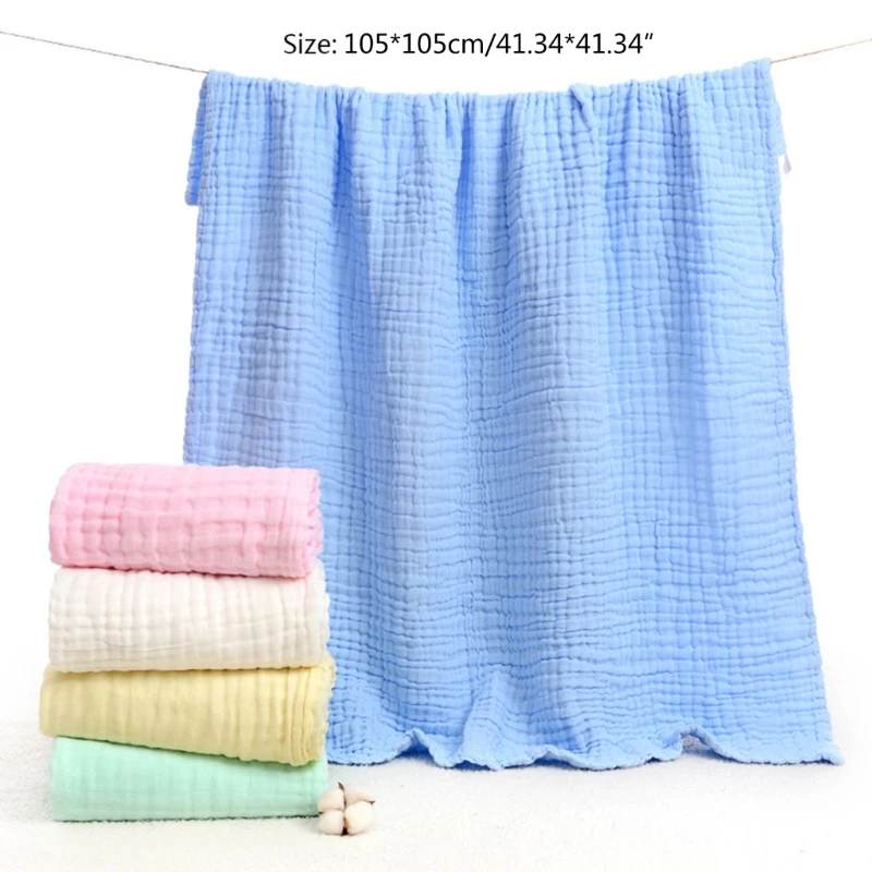 Breathable 6-Layers Gauze Baby Receiving Blanket Muslin Newborn Infant Bath Towel Warm Sleep Bed Cover