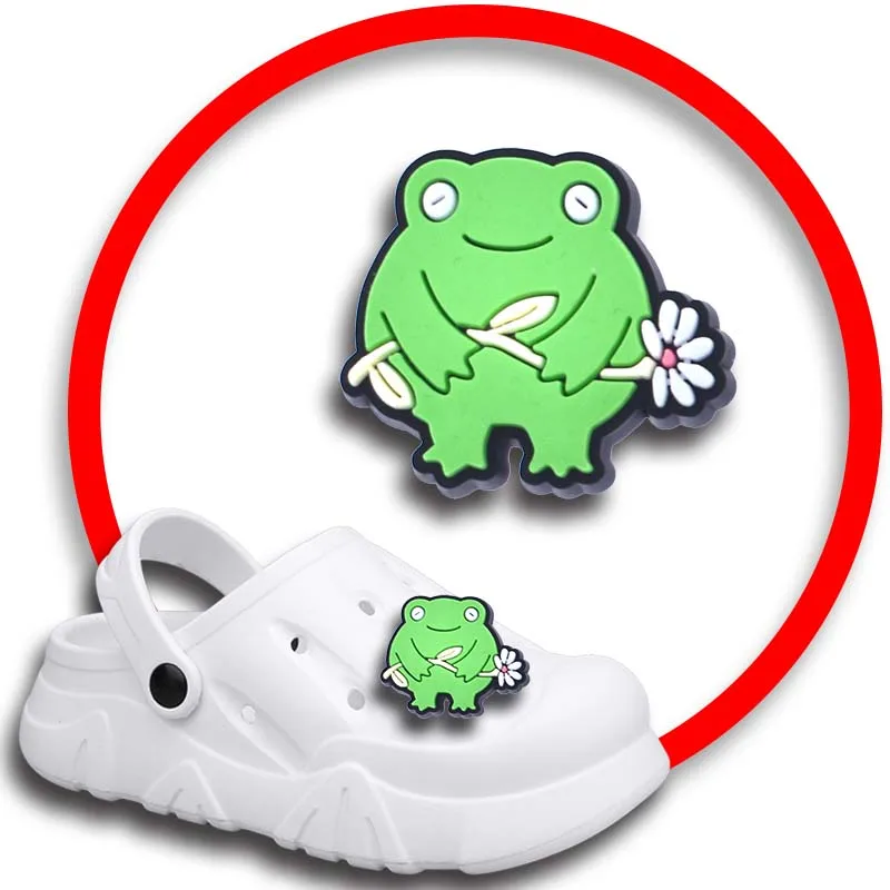 

Pack Pins for Crocs Charms Shoes Accessories Funny Frog Decoration Jeans Women Sandals Buckle Kids Favors Men Badges