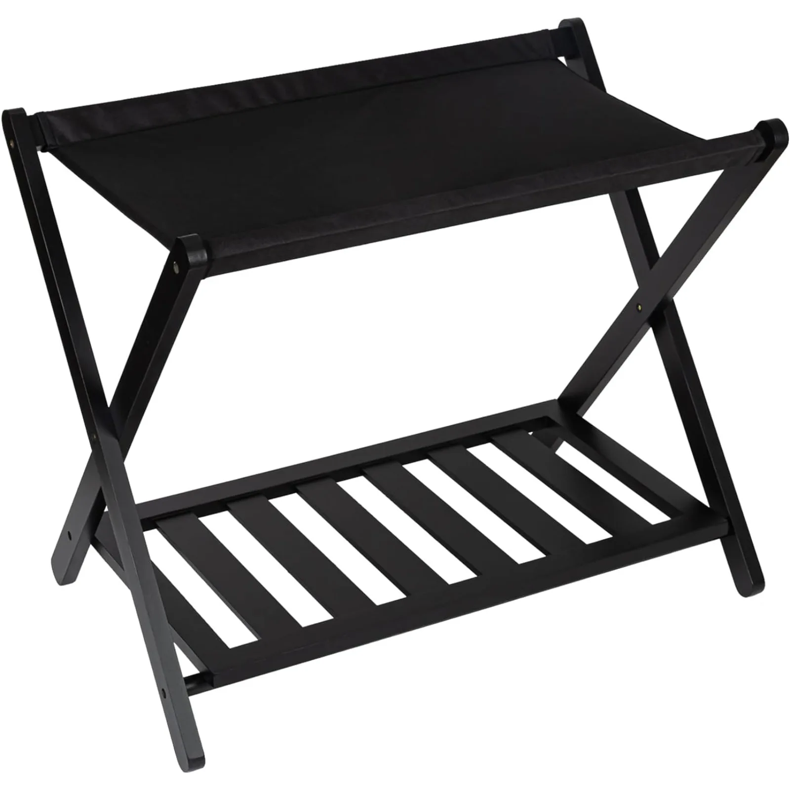 

US Assembled Luggage Rack for Guest Room 1 Pcs, Whole Cloth Suitcase Stand with Storage Shelf