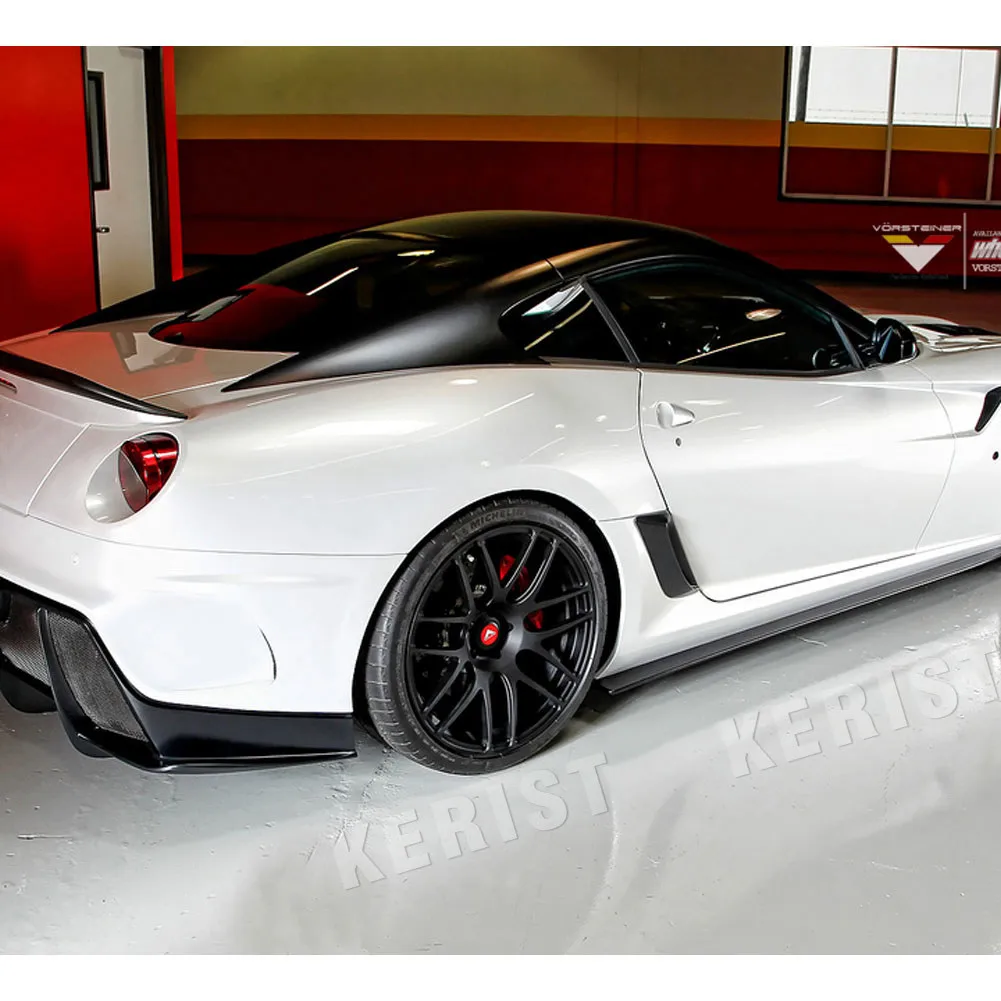 Carbon Fiber Car Side Splitter Bumper Lip Spoiler Ahead Bumper guard Case For Ferrari 599 Coupe 2006 2007 2008 2009 2010 Tuning - - Racext 22