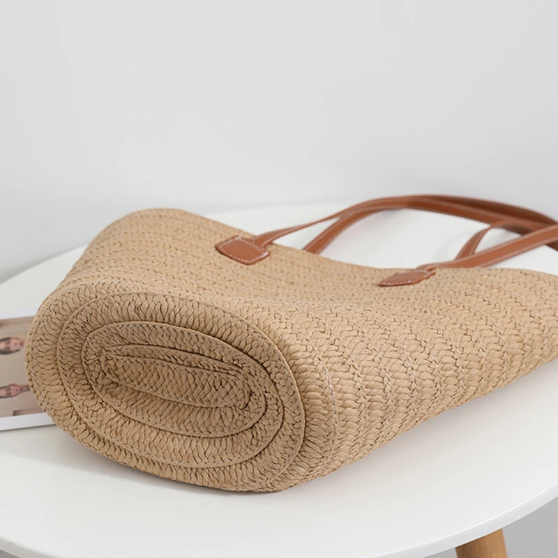Women's Shoulder Bag Summer Straw Woven Large Capacity Basket Handbags Fashion Female Luxury Designer Beach Bali Shopper Totes
