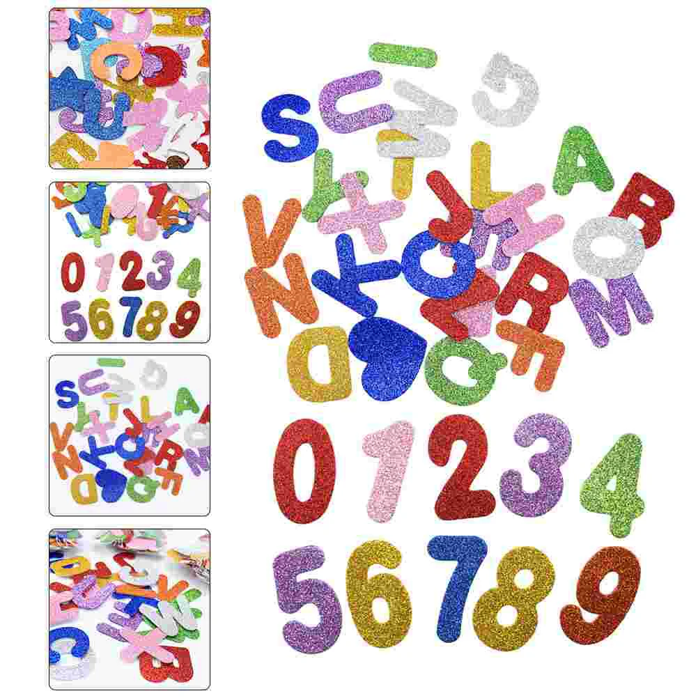 

2 Packs Alphanumeric Patch Award Stickers Decorative Reward Letter Flash Letters Alphabet Eva Supplies Colorful