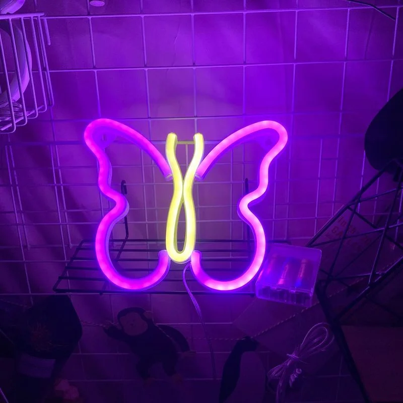 

LED Butterfly Neon night light Sign Home Wedding Party Decoration Hanging Neon Lamp Christmas Birthday Decor Night Lamp Gift
