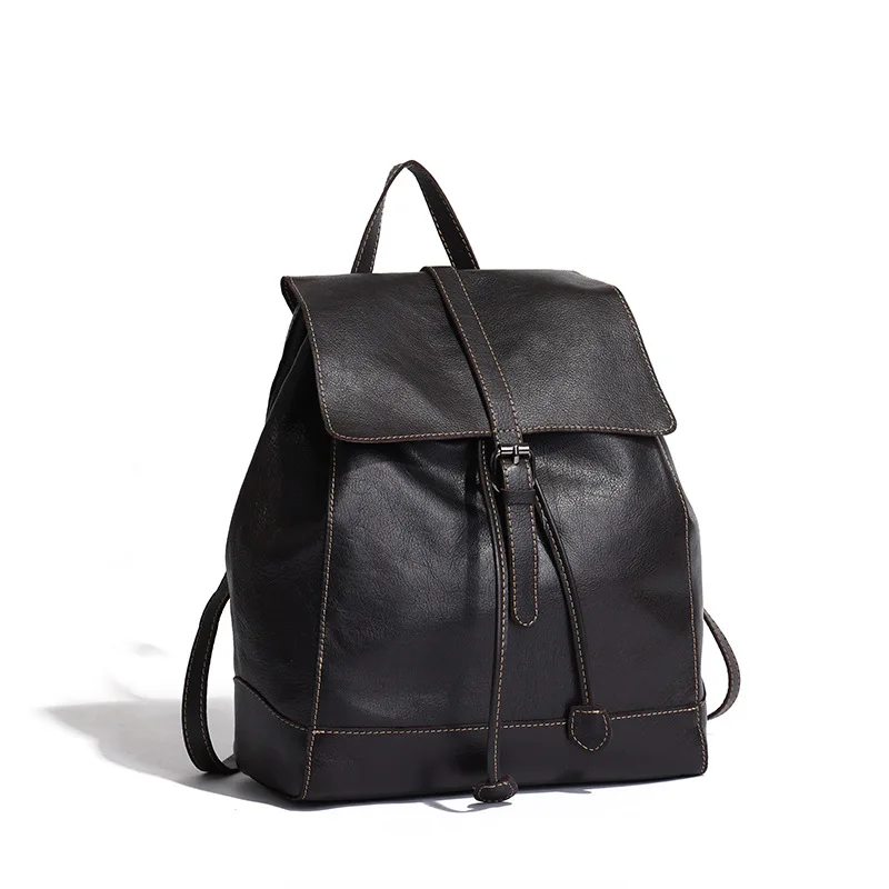 New Women Leather Backpack Retro Luxury Brand Bags