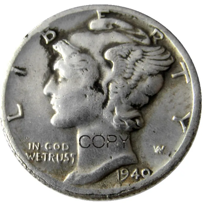 

US 1940 P/S/D Mercury Посеребренная копировальная монета