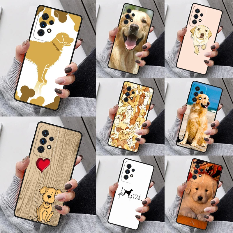 Golden Retriever Dog Cute Puppy Phone Custodie Funda Per Samsung Galaxy A13 A53 A73 A12 A22 A32 A52 A51 A71 A80 A91 Coque