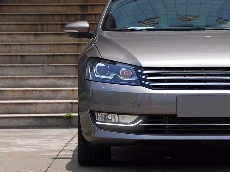2Pcs Car Led Daytime Running Light Front Fog Lamp Yellow Dynamic Turn Signal For Volkswagen Passat 2011 2012 2013 2014 2015 detail image 1