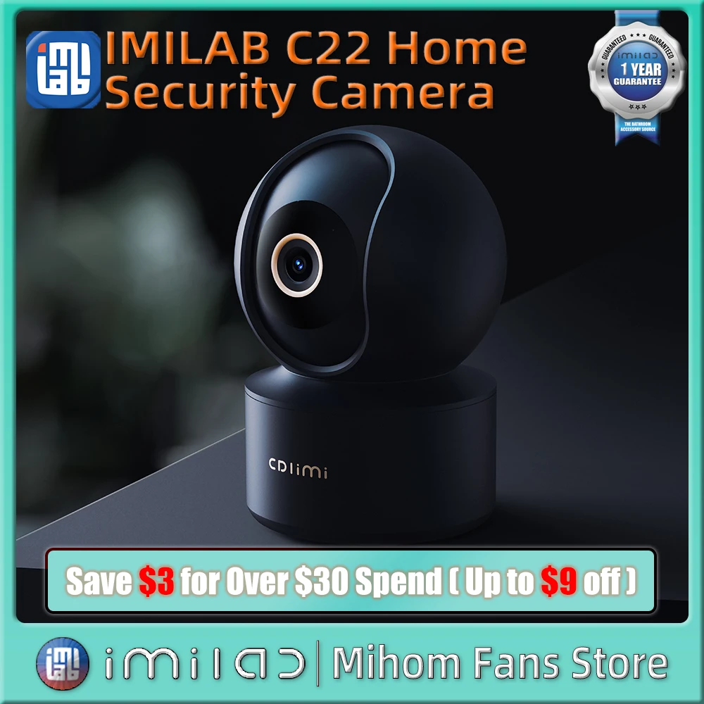 

IMILAB C22 Security Camera Smart 3K WiFi 6 IP Webcam AI Color Night Vision Key Area Human Sound Detection Motion Tracking Cam