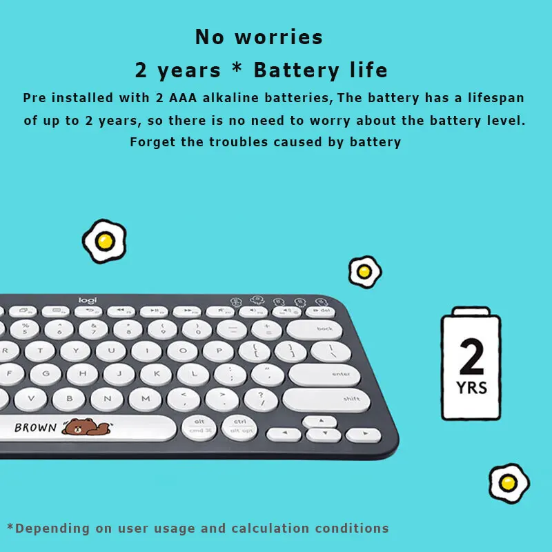 로지텍 K380 무선 블루투스 키보드, 윈도우 맥 크롬 IOS 안드로이드용, 한정판 공동 브랜드 휴대용 초박형 키보드