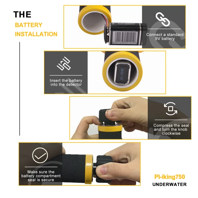 MD-780 Fully Waterproof Underwater Metal Detector for Kids and Adults Mini Handheld Pinpointer Probe Pulse Induction with LED