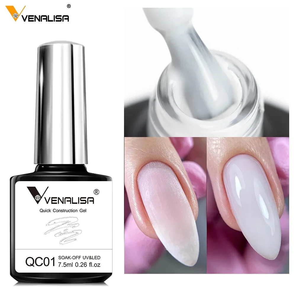 VENALISA 7,5 ml schnelle Konstruktion, halbtransparentes Gelee-Nagelgelpoliermittel, Soak-Off-Gel für den professionellen Einsatz