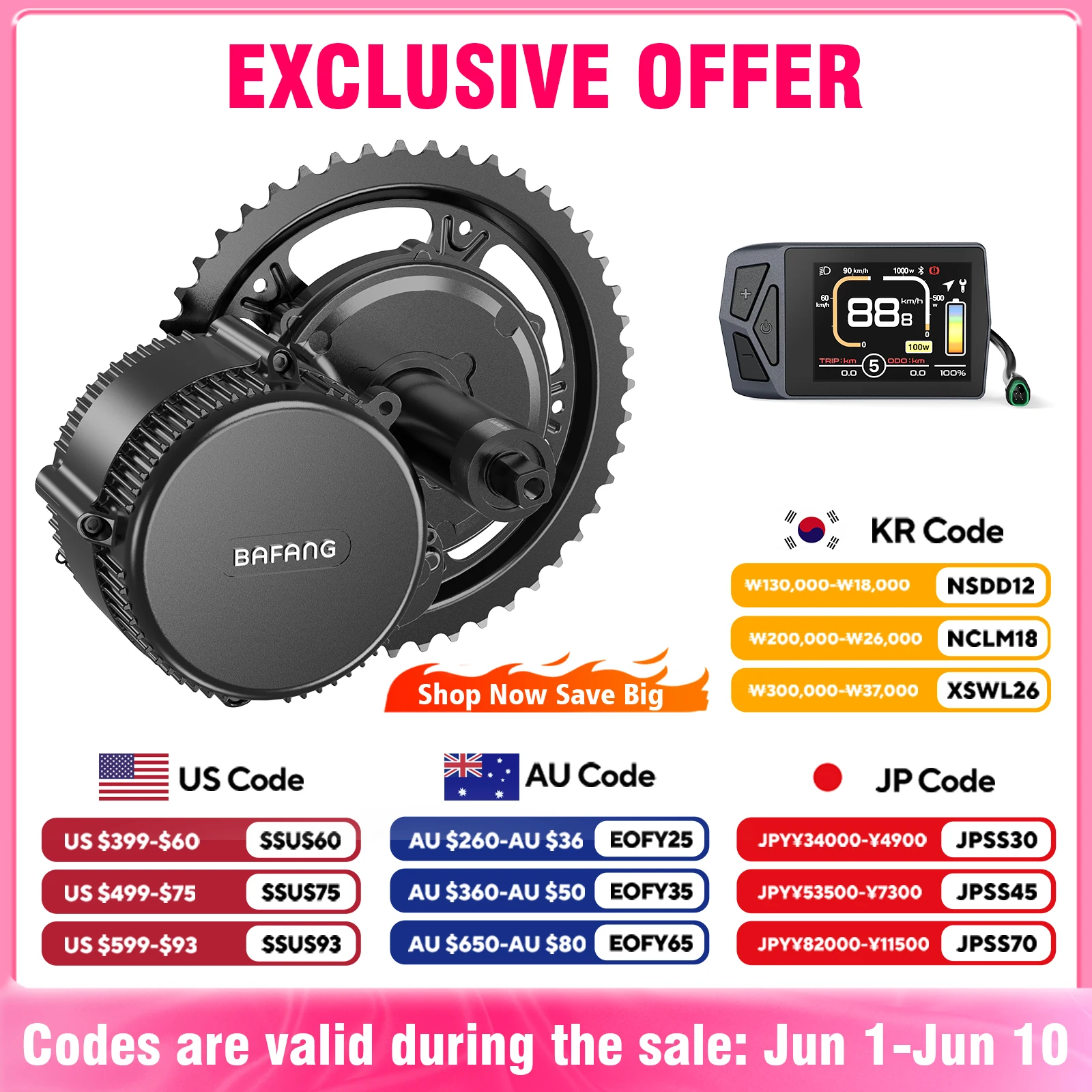 BAFANG 48V Mid Drive Kit Ebike Conversion Kit with Battery BBS02 BBSHD 1000W 750W Mid Motor for 68-73MM Mountain Road Bike