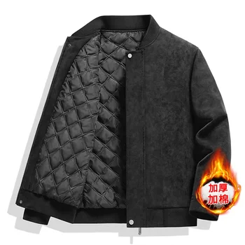 Giacca in pelle da uomo Cappotti in pelle scamosciata Giacca a vento invernale oversize 6XL 7XL 8XL Plus Size Street Moto Autunno Marca Softshell impermeabile 1