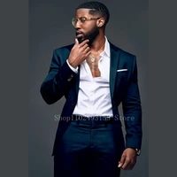 2023 Tailor Made Latest Male Suits For Wedding 2 Pieces Notched Lapel Slim Fit Formal Business Best Man Costume Homme 2