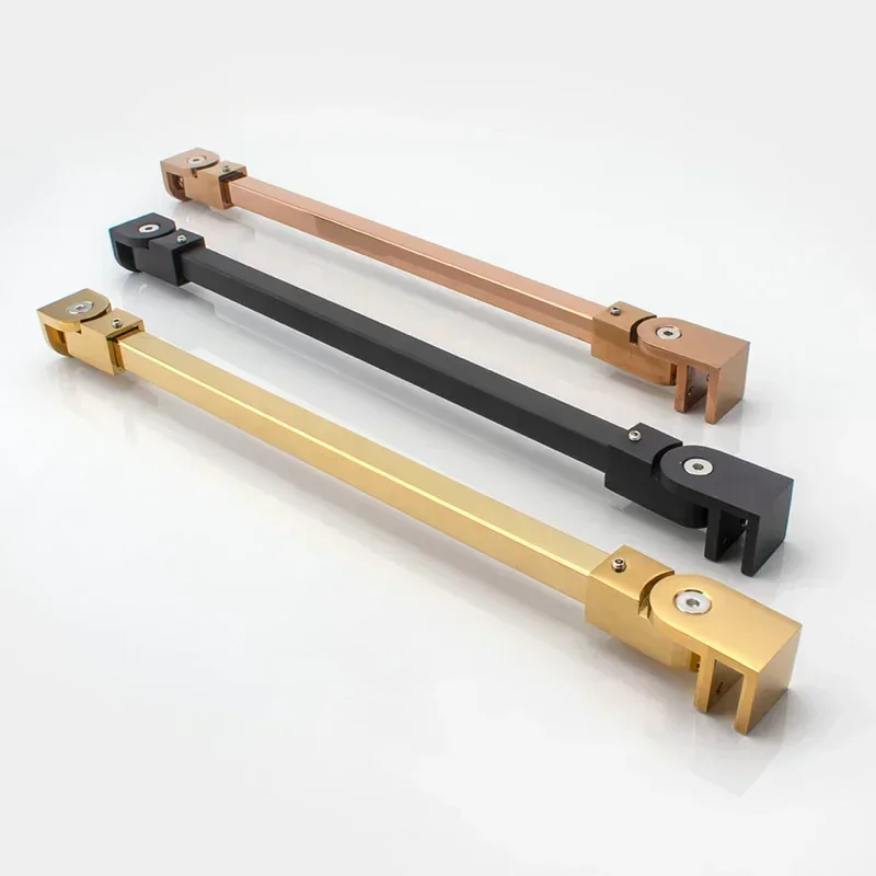 Universal adjustable shower room glass fixed support frame partition connection piece stainless steel punch free pull rod