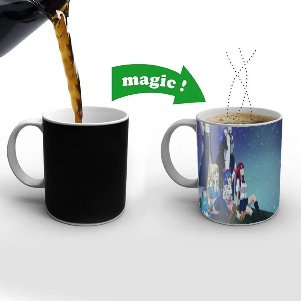 Manga Personality Anime Fairy Tail Manga Magic Color Change Ceramic Coffee Mug Cup Friends Gift