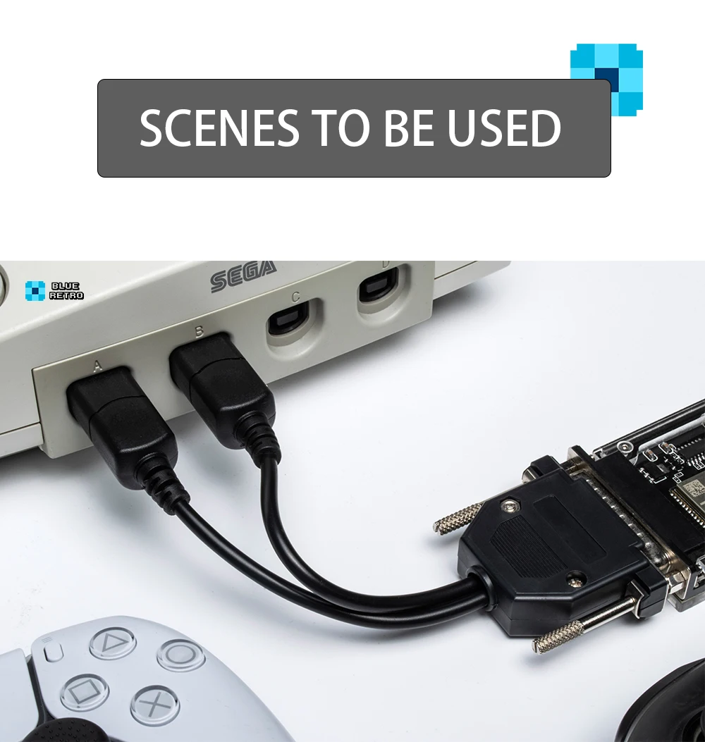 blueretro sem fio jogo controlador conversor para ngc nes snes dc ss gen jogos controlador adaptador conversor cabo