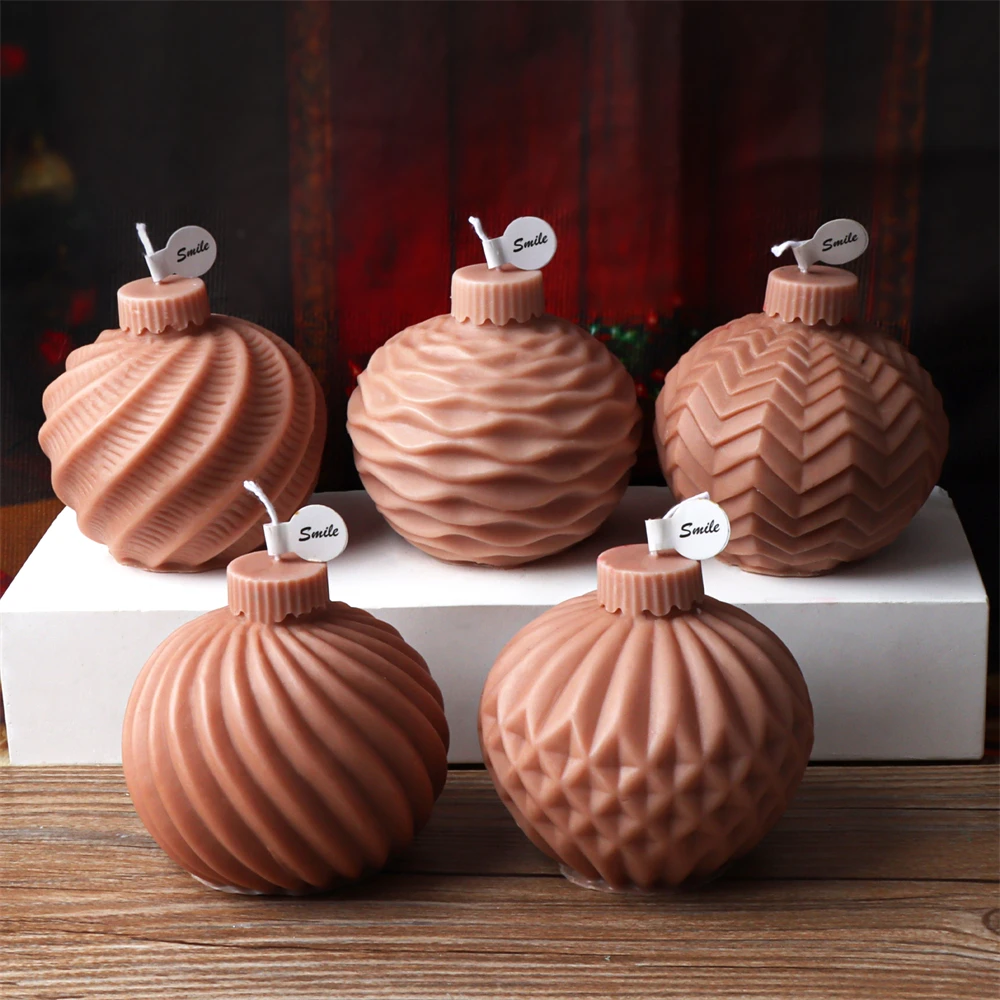Festive Geometric Sphere Silicone Candle Mold for DIY Aromatherapy & Home Décor