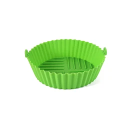 Silicone Foldable Air Fryer Baking Tray - High-Temperature Resistant, Easy-Clean Oven Mat (Green large)
