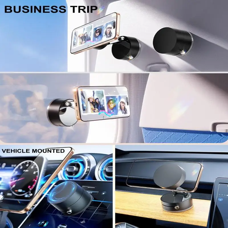 Double Sided Suction Cup Magnetic Phone Holder Car Mount Folding Storage Vacuum Suction Phone Holder For iphone HUAWEI Samsung