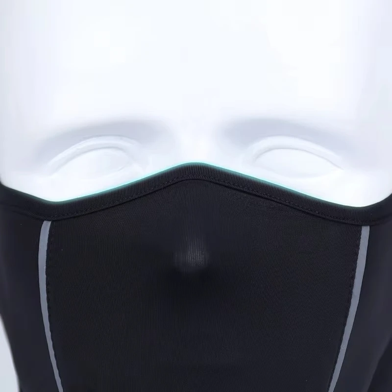 Reflective Nigh Riding Half Face Mask Summer Ice Silk Sunscreen Dust-proof Neck Collar Scarf Sports Bandana Men Women