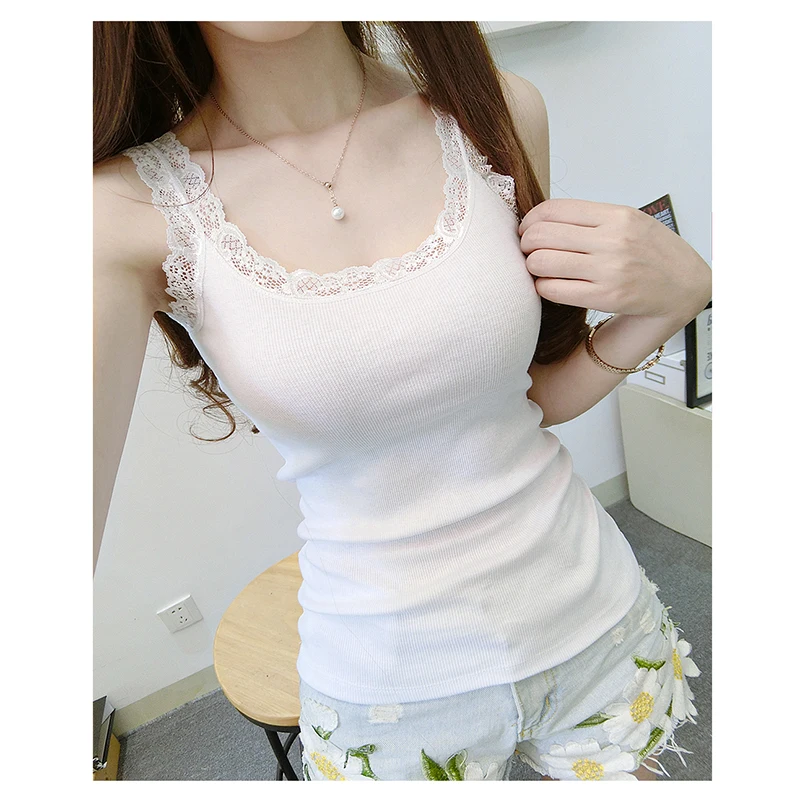 ตัวเลือกสินค้า เสื้อแขนกุดสีดำ ชุดชั้นในลูกไม้ แฟชั่นฤดูร้อน