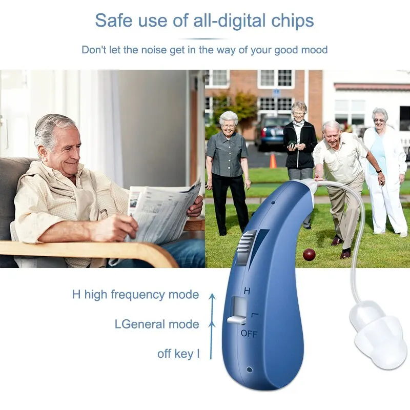 Rechargeable Hearing Aids Mini Digital Hearing Aid Wireless Sound Amplifier Ear Aids for Elderly Moderate to Severe Loss 5
