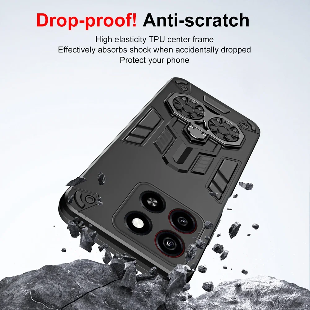 Durable Armor Case with Metal Ring Stand - Enhanced Protection Cover