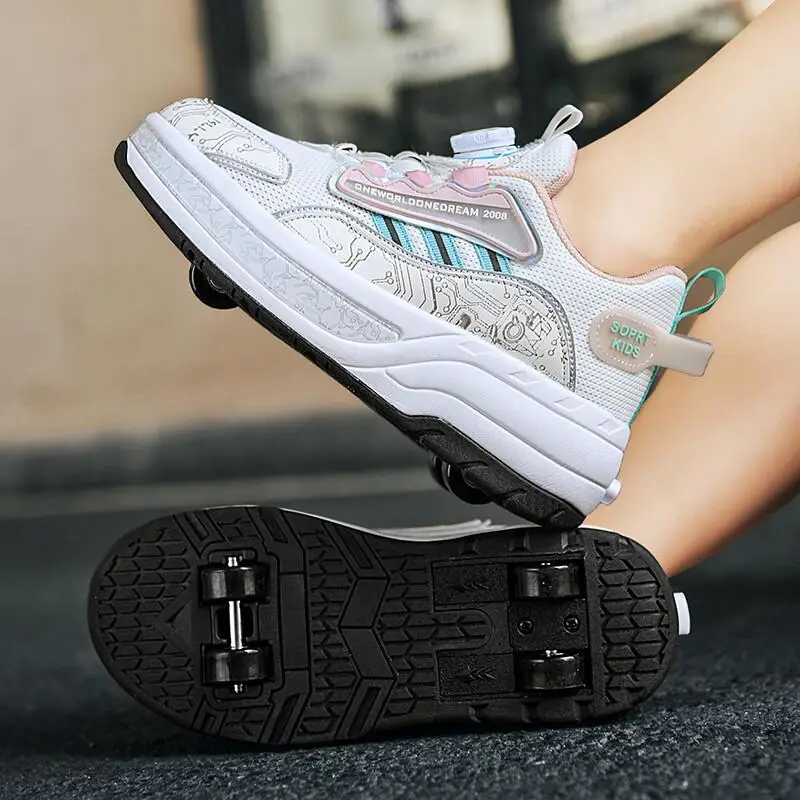 

4-Wheel Fashion Roller Skates Women's Retractable Roller Shoes Men's Casual Sports Shoes Running Shoes