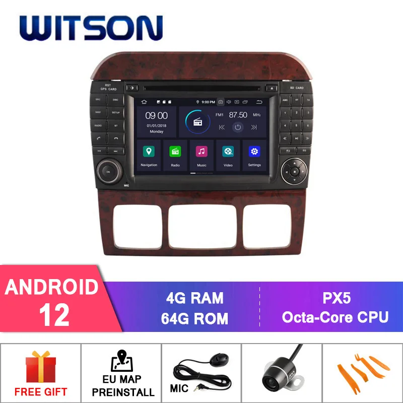 

WITSON PX5 Android 12 CAR DVD FOR Benz S W220 1998-2005 S280 S320 S350 S400 S430 S500 4GB 64GB stereo car multimedia radio