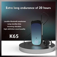 Trouvaille K65 Bluetooth Earphones Wireless Headphone In Lotus Retractable Lavalier Clip Headset Single Ear Handsfree with Wire 2