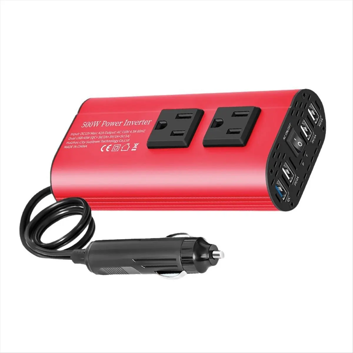 A40I 자동차 인버터 500W DC 12V 110V AC 자동차 인버터 변환기 미국 표준 소켓이 있는 자동 변압기