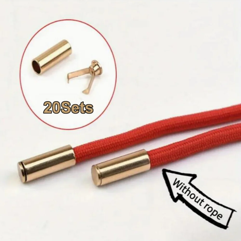 20 Sets Metall-Seilendstopper, Kordelverschluss-Kappen, Hängeglocken-Verschlüsse, DIY-Zubehör für Taschen, Schuhe, Kleidung und Schlüsselbänder – Detail 2