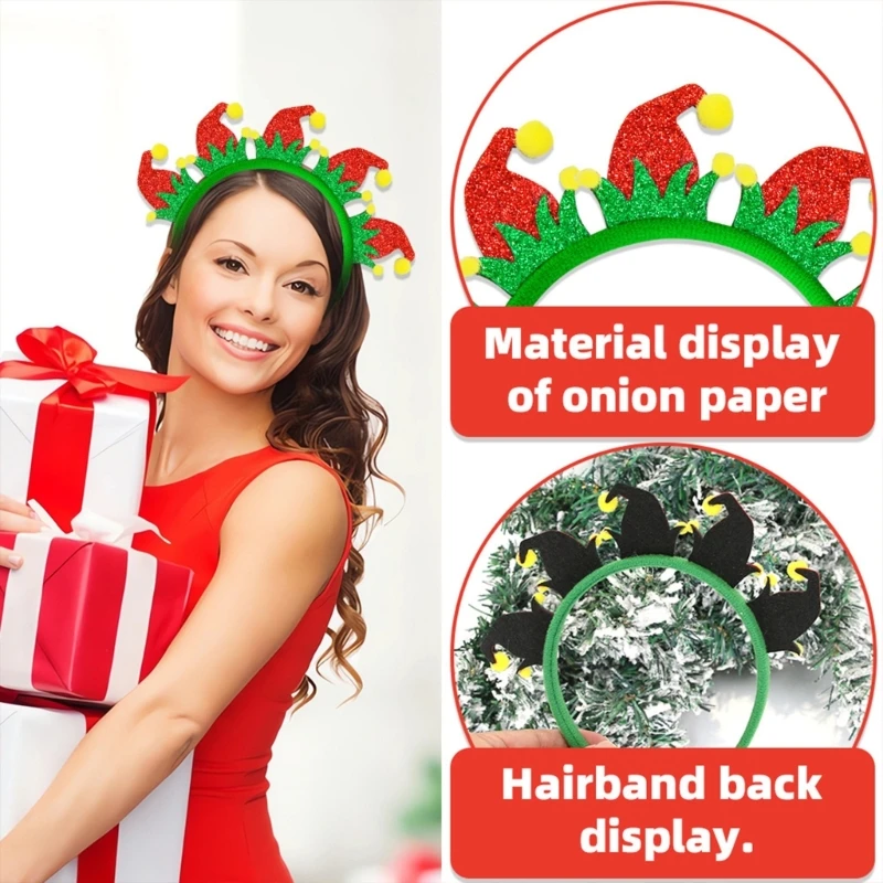 Adjustable Size Headband Christmas Themed Headwear Handmade Headpiece Festival Costume Accessories Party Supplies