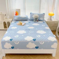 1pc Printed Mattress Cover, Skin Friendly, Comfortable, Antibacterial Fitted Sheet Mattress Protective Cover,For Bedroom Bedding 1