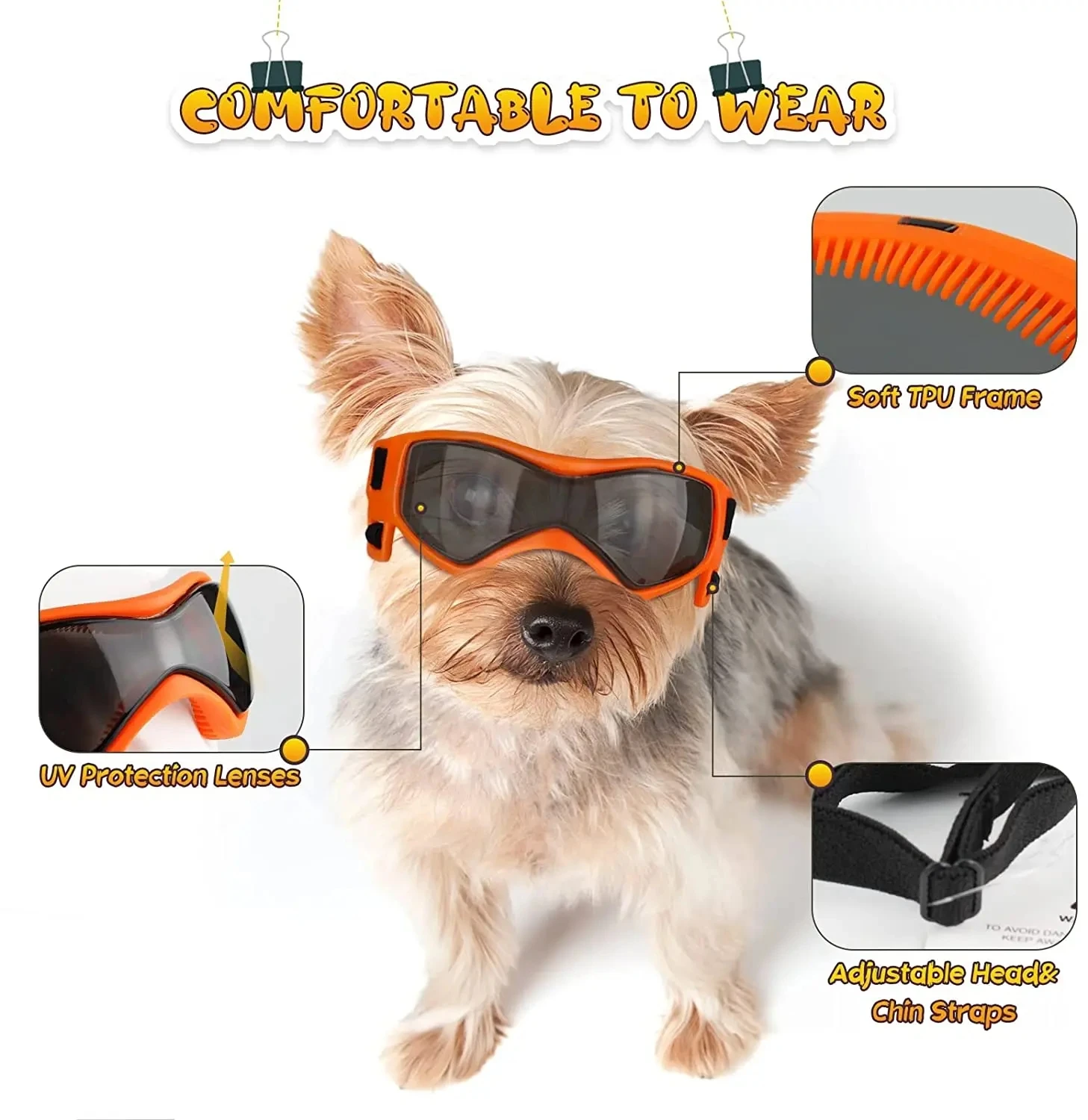 5126-378b25.jpg Gafas de sol con protección UV para perros y gatos, Incluyen correas ajustables.