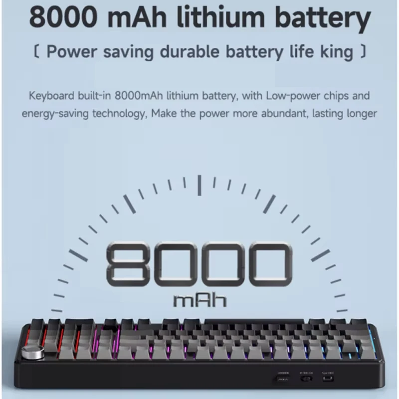 Aula F99 Pro Mechanical Keyboard Wireless 3mode 8000mah Long Battery Life 98keys Customized Gaming Keyboard Laptop Accessories