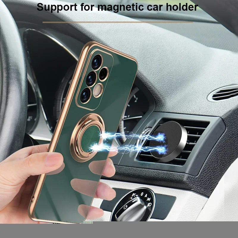 Elegant Plating Ring Holder Phone Case Cover