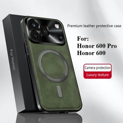 Premium Business Magnetic Leather Ultra - Thin Anti - Drop Case - Shockproof Protection Cover - Honor 600 Pro (Green)