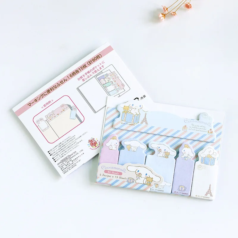Kawaii Melody Cinnamoroll Memo Pad Kawaii Sanrio Sticky Notes Stationery Label Notepad Planner Sticker Post School Supplies 3